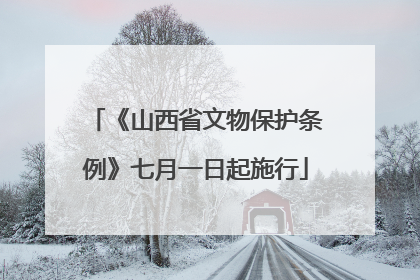 《山西省文物保护条例》七月一日起施行