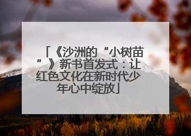 《沙洲的“小树苗”》新书首发式：让红色文化在新时代少年心中绽放