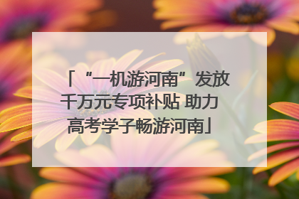 “一机游河南”发放千万元专项补贴 助力高考学子畅游河南