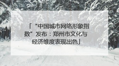 “中国城市网络形象指数”发布：郑州市文化与经济维度表现出色