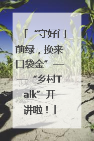 “守好门前绿，换来口袋金”——“乡村Talk”开讲啦！