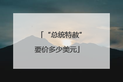 “总统特赦”要价多少美元