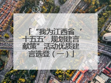 “我为江西省‘十五五’规划建言献策”活动优质建言选登（一）