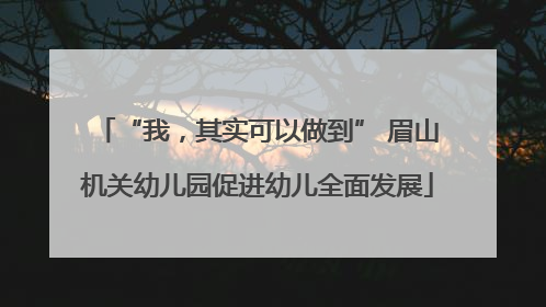 “我，其实可以做到” 眉山机关幼儿园促进幼儿全面发展