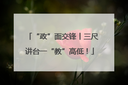 “政”面交锋丨三尺讲台一“教”高低！