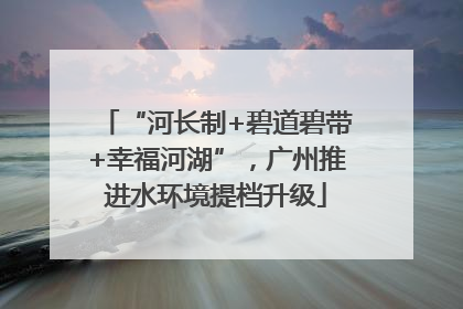 “河长制+碧道碧带+幸福河湖”，广州推进水环境提档升级