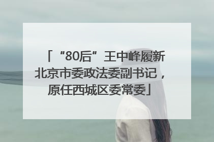 “80后”王中峰履新北京市委政法委副书记，原任西城区委常委