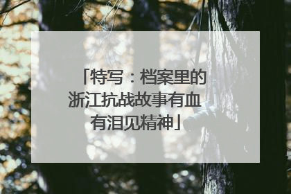特写：档案里的浙江抗战故事有血有泪见精神