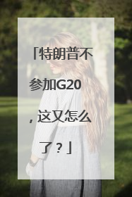 特朗普不参加G20，这又怎么了？