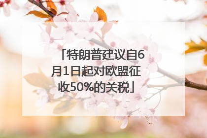 特朗普建议自6月1日起对欧盟征收50%的关税