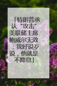 特朗普承认“攻击”美联储主席鲍威尔无效：我好说歹说，他就是不降息