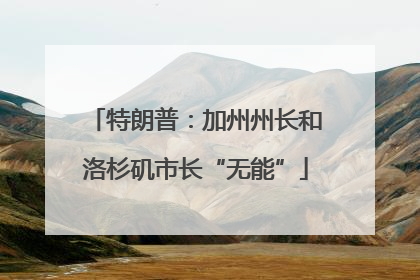 特朗普：加州州长和洛杉矶市长“无能”