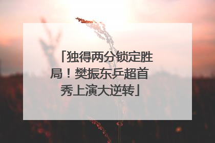 独得两分锁定胜局！樊振东乒超首秀上演大逆转