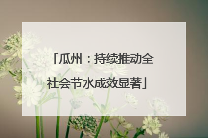 瓜州：持续推动全社会节水成效显著