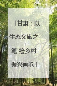 甘肃：以生态文旅之笔 绘乡村振兴画卷