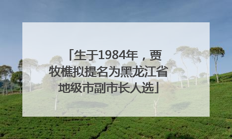 生于1984年，贾牧樵拟提名为黑龙江省地级市副市长人选