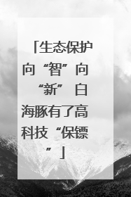 生态保护向“智”向“新” 白海豚有了高科技“保镖”