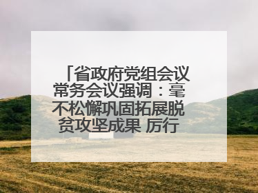 省政府党组会议常务会议强调：毫不松懈巩固拓展脱贫攻坚成果 厉行节约反对浪费弘扬优良作风