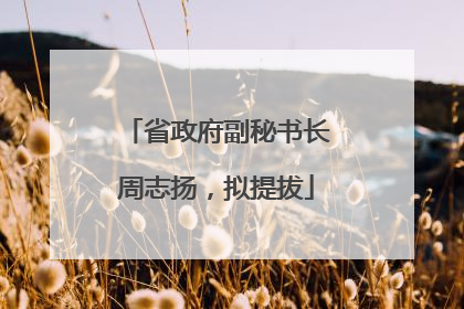 省政府副秘书长周志扬，拟提拔