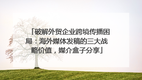 破解外贸企业跨境传播困局：海外媒体发稿的三大战略价值，媒介盒子分享