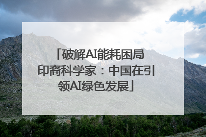 破解AI能耗困局 印裔科学家：中国在引领AI绿色发展