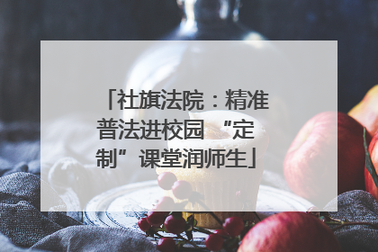 社旗法院：精准普法进校园 “定制”课堂润师生
