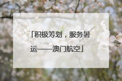 积极筹划，服务暑运——澳门航空