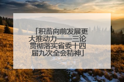 积蓄向前发展更大推动力——三论贯彻落实省委十四届九次全会精神