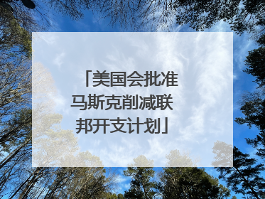 美国会批准马斯克削减联邦开支计划