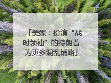 美媒：扮演“战时领袖”的特朗普为更多混乱铺路
