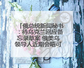 俄总统新闻秘书：待乌克兰回应备忘录草案 俄美乌领导人近期会晤可能性小