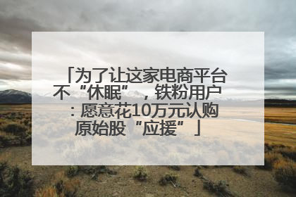 为了让这家电商平台不“休眠”，铁粉用户：愿意花10万元认购原始股“应援”