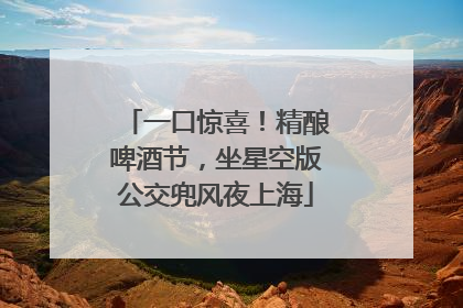 一口惊喜！精酿啤酒节，坐星空版公交兜风夜上海