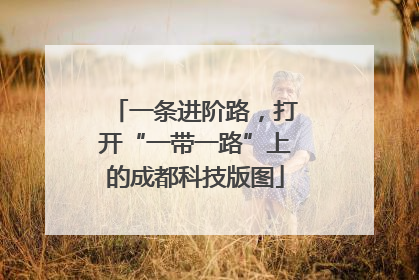 一条进阶路，打开“一带一路”上的成都科技版图