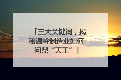 三大关键词，揭秘温岭制造业如何问鼎“天工”