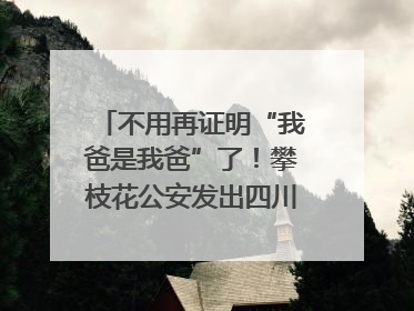不用再证明“我爸是我爸”了！攀枝花公安发出四川首张“户籍人口直系亲属关系谱”
