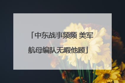 中东战事频频 美军航母编队无暇他顾