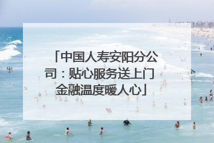 中国人寿安阳分公司：贴心服务送上门 金融温度暖人心