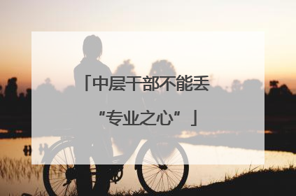 中层干部不能丢“专业之心”
