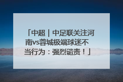 中超｜中足联关注河南vs蓉城极端球迷不当行为：强烈谴责！