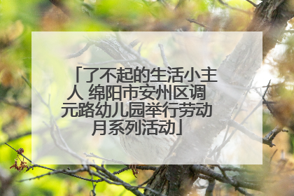 了不起的生活小主人 绵阳市安州区调元路幼儿园举行劳动月系列活动