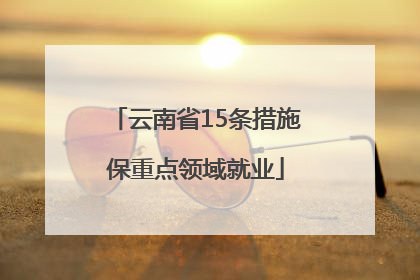 云南省15条措施保重点领域就业