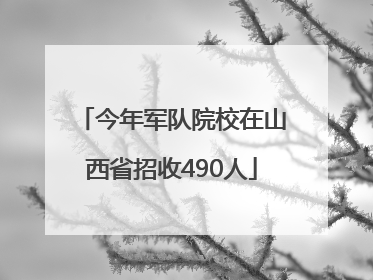 今年军队院校在山西省招收490人