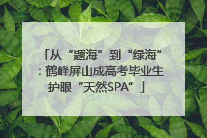 从“题海”到“绿海”：鹤峰屏山成高考毕业生护眼“天然SPA”