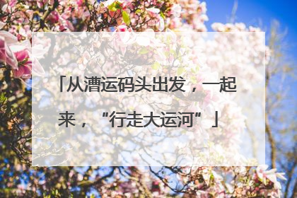 从漕运码头出发，一起来，“行走大运河”
