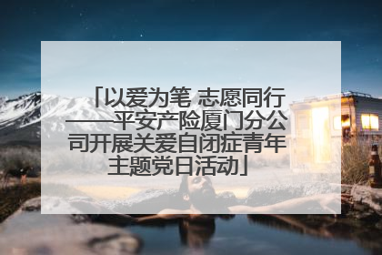 以爱为笔 志愿同行——平安产险厦门分公司开展关爱自闭症青年主题党日活动
