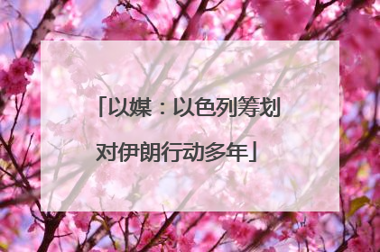 以媒：以色列筹划对伊朗行动多年