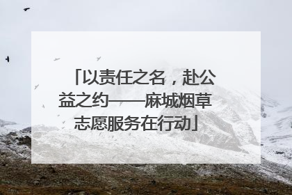 以责任之名，赴公益之约——麻城烟草志愿服务在行动