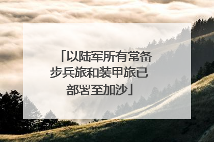 以陆军所有常备步兵旅和装甲旅已部署至加沙