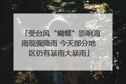 受台风“蝴蝶”影响海南现强降雨 今天部分地区仍有暴雨大暴雨